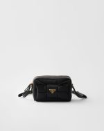 Re-Nylon and Nappa Leather Mini Shoulder Bag With Bow